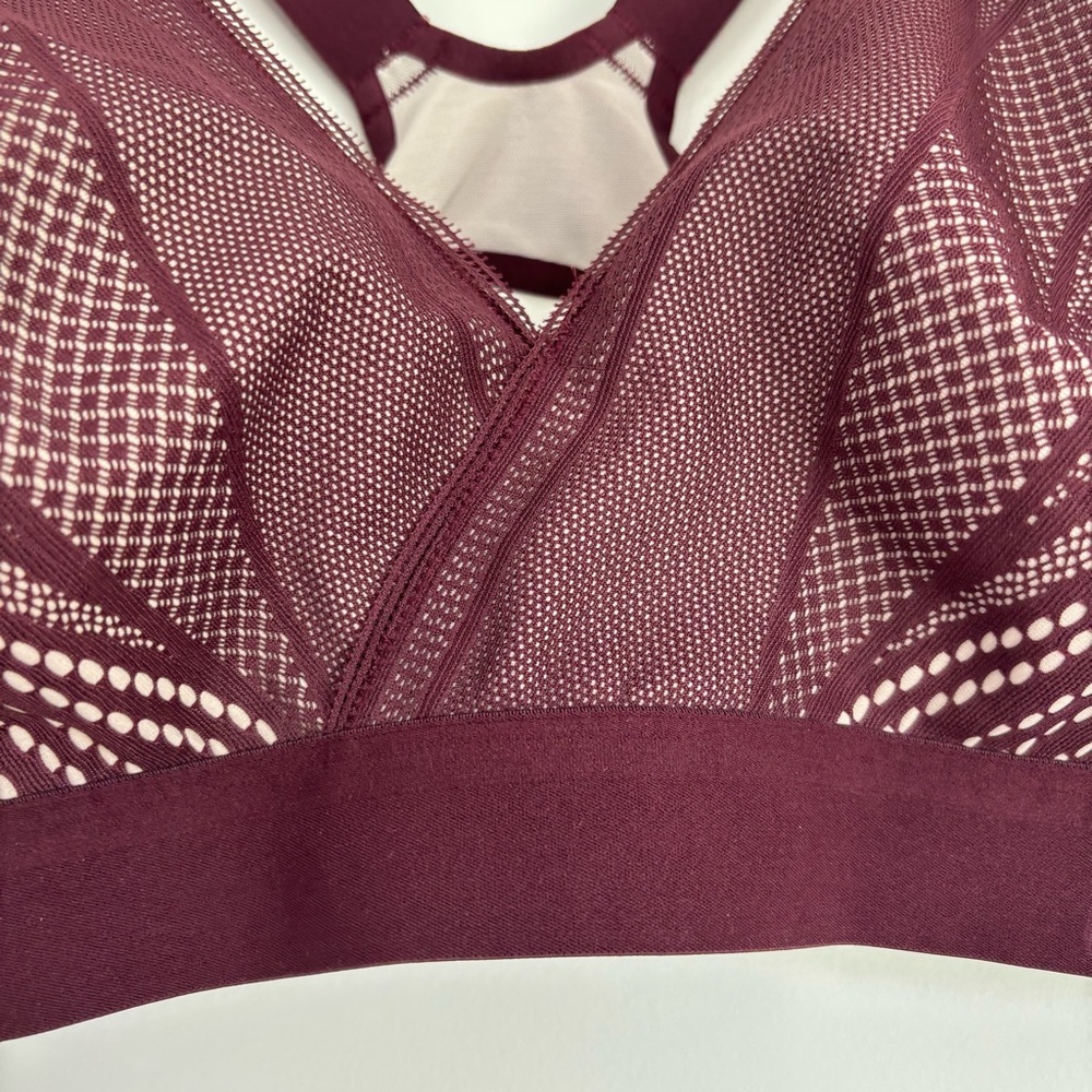 Lululemon Awake to Lace Bra 34E in Garnet Red and Beige - Picture 6 of 10